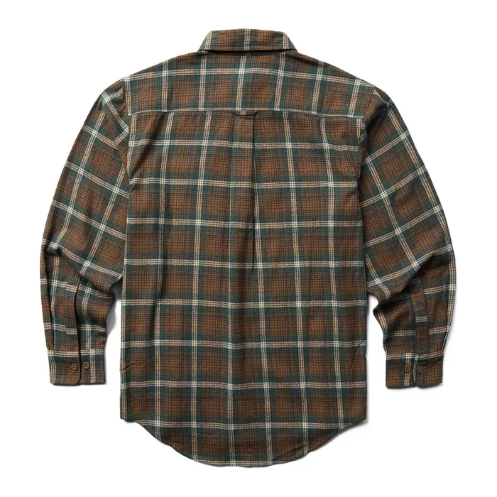 Men Rivet Flannel Shirt Chestnut Plaid Wolverine Work Shirts