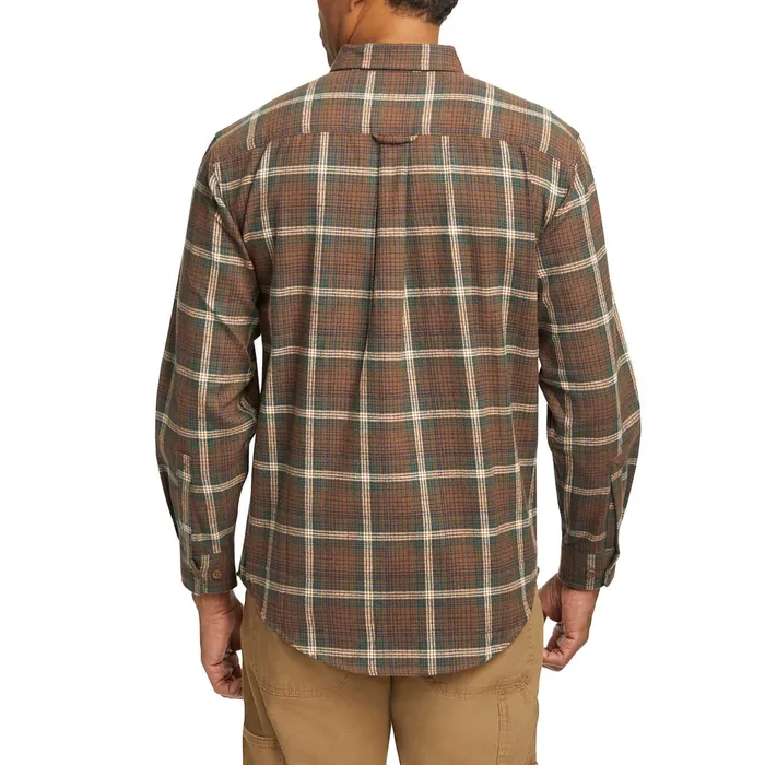 Men Rivet Flannel Shirt Chestnut Plaid Wolverine Work Shirts