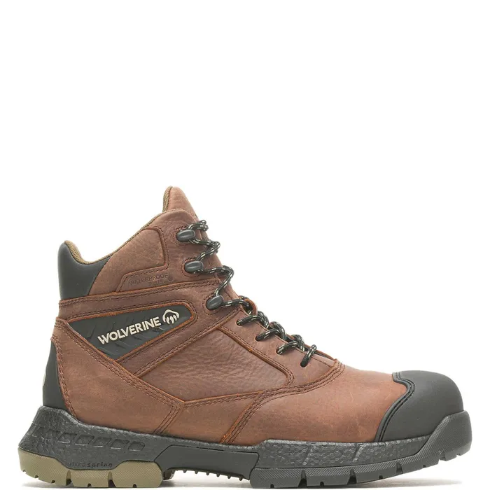 Men Rush UltraSpringtrade 6034CarbonMax Work Boot Brown Wolverine Waterproof