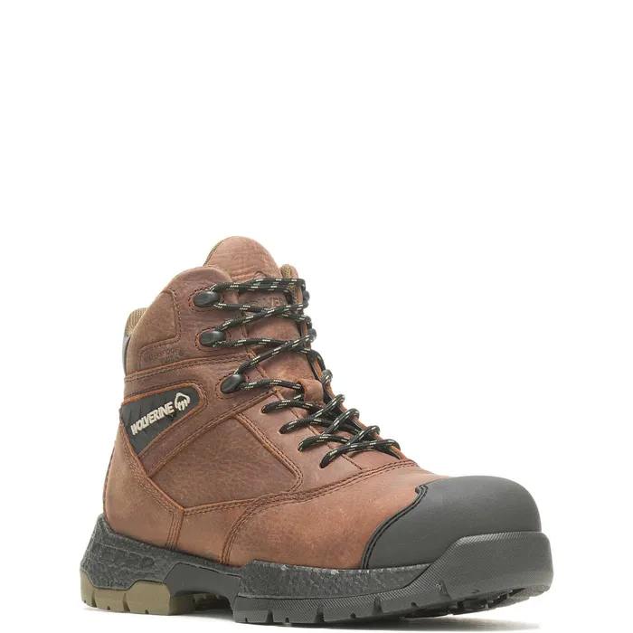 Men Rush UltraSpringtrade 6034CarbonMax Work Boot Brown Wolverine Waterproof