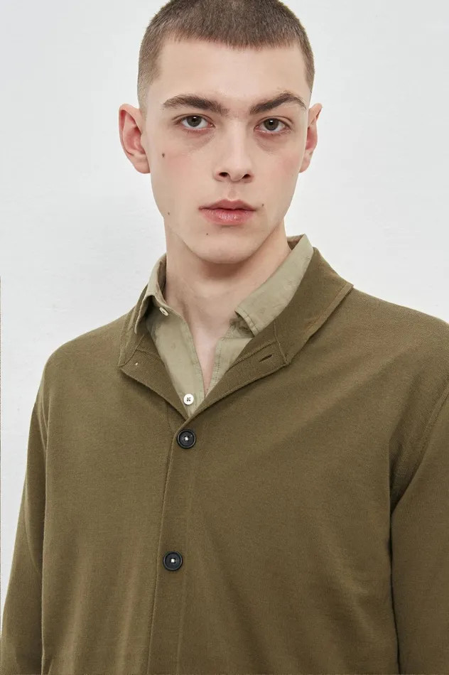 Men SCOOP 8211 Summer Cashmere Cardigan 8211 Green Desert Massimo Alba Knitwear Men SCOOP 8211 Summer Cashmere Cardigan 8211 Green Desert Massimo Alba Knitwear