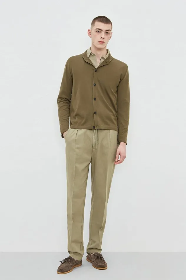Men SCOOP 8211 Summer Cashmere Cardigan 8211 Green Desert Massimo Alba Knitwear Men SCOOP 8211 Summer Cashmere Cardigan 8211 Green Desert Massimo Alba Knitwear