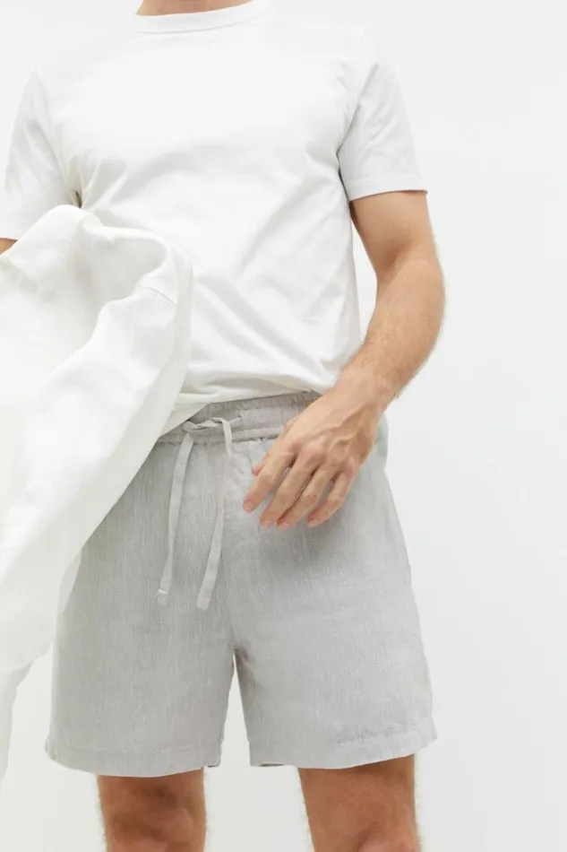 Men Shorts Seed Heritage Linen Short Chalk Crossdye