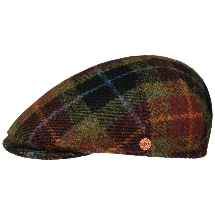 Men Sidney Harris Tweed Flatcap Burgundy Mayser Flat Caps