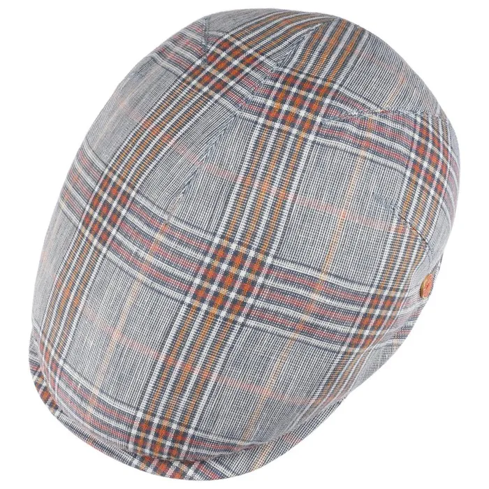 Men Sidney Superior Linen Check Flatcap Blue Mayser Flat Caps Men Sidney Superior Linen Check Flatcap Blue Mayser Flat Caps