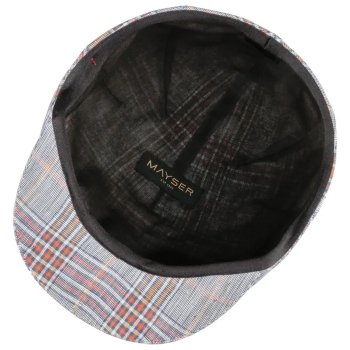 Men Sidney Superior Linen Check Flatcap Blue Mayser Flat Caps Men Sidney Superior Linen Check Flatcap Blue Mayser Flat Caps