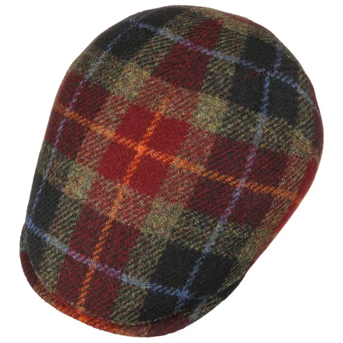 Men Simon Harris Tweed Flatcap Dark Red Mayser Flat Caps