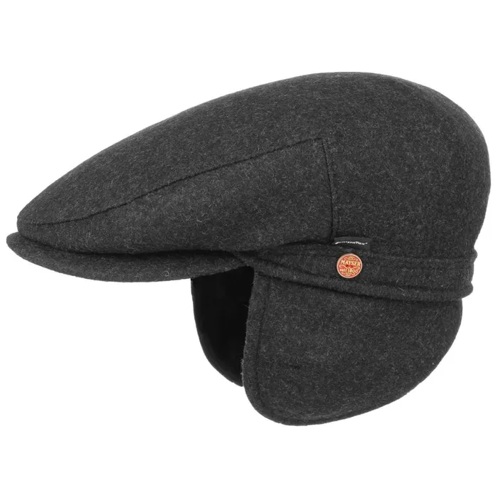 Men Sympatex Earflap Sports Cap Gray Mayser Flat Caps Men Sympatex Earflap Sports Cap Gray Mayser Flat Caps