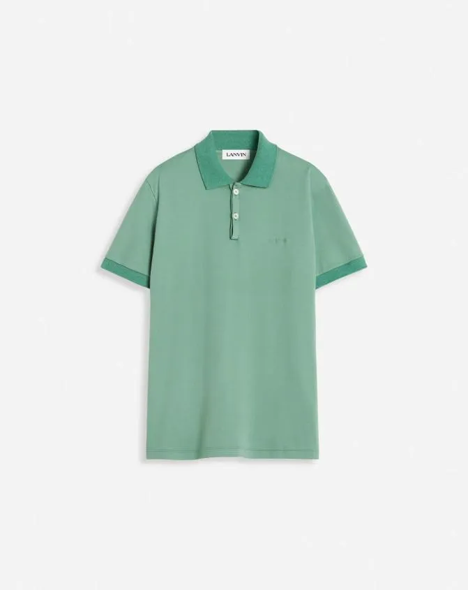 Men Tshirts and Polos Lanvin Jersey Polo Shirt Vert De Gris