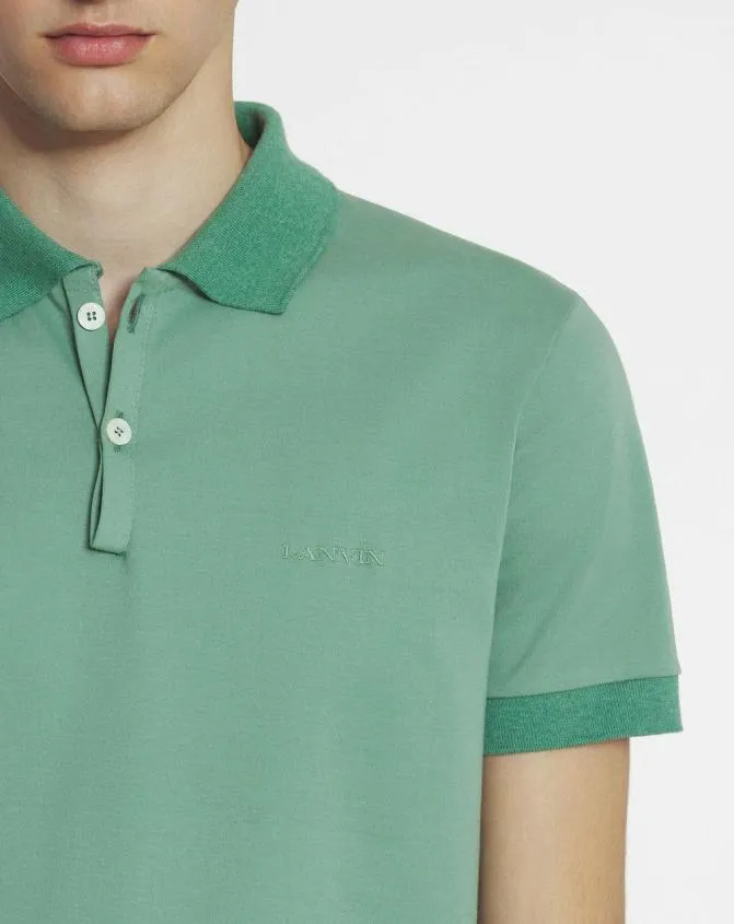 Men Tshirts and Polos Lanvin Jersey Polo Shirt Vert De Gris