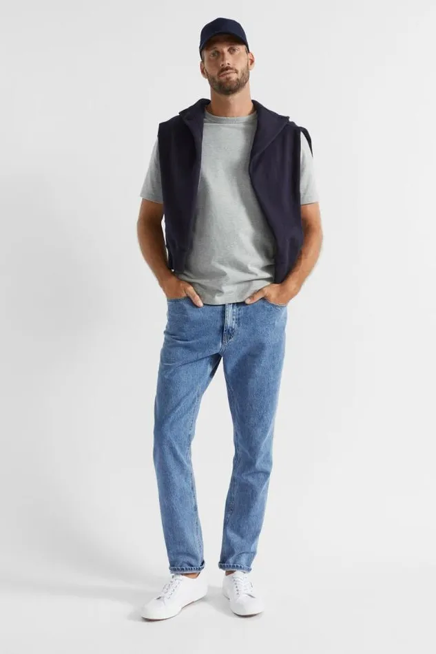 Men TShirts and Sweaters Seed Heritage Crew Tee Grey Marle