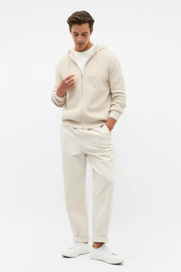 Men TShirts and Sweaters Seed Heritage Knit Hoodie Pebble Marle