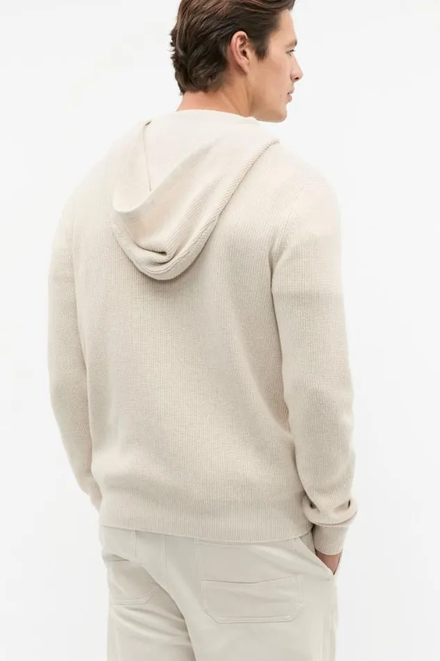 Men TShirts and Sweaters Seed Heritage Knit Hoodie Pebble Marle