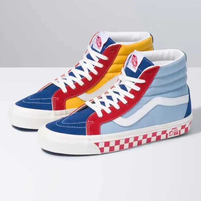 MenWomen Classics Shoes Vans Anaheim Factory Sk8Hi 38 DX OG Color MixOG White
