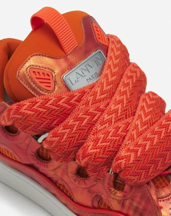 MenWomen Curb Lanvin Curb HologramEffect Leather Sneakers Pinkcoral MenWomen Curb Lanvin Curb HologramEffect Leather Sneakers Pinkcoral