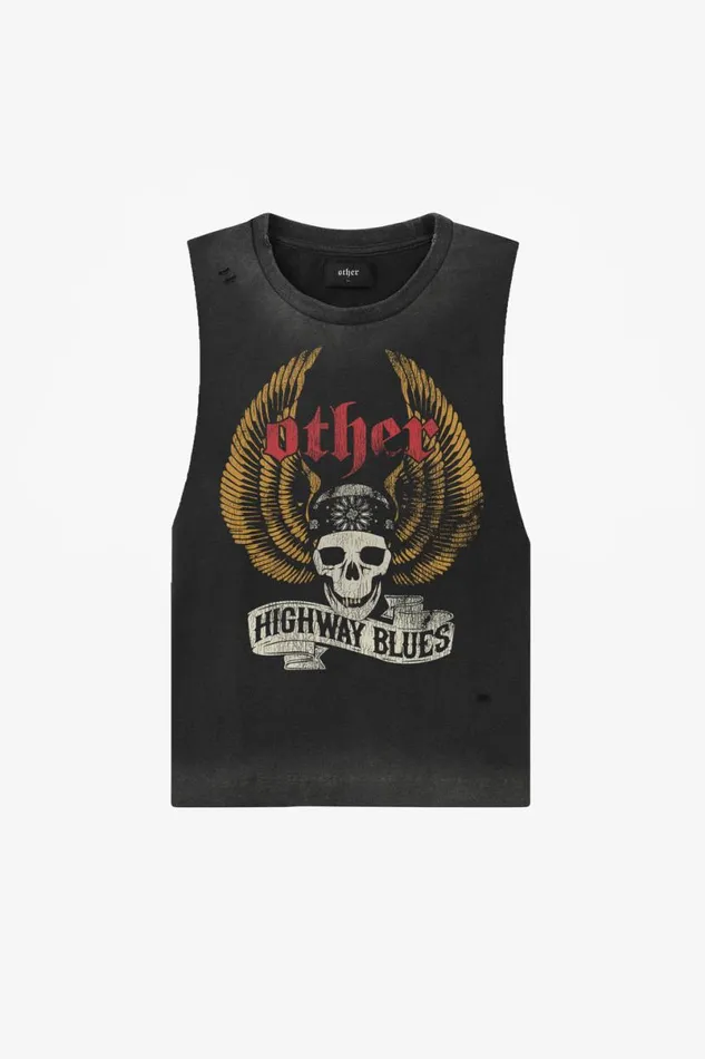 MenWomen Highway Blues Skull Vintage Tank OTHER TANKS and VESTS
