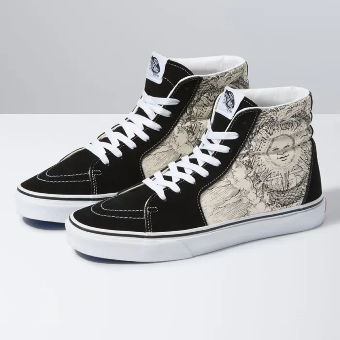 MenWomen Ouroboros Sk8Hi BlackTrue White Classics Shoes Vans