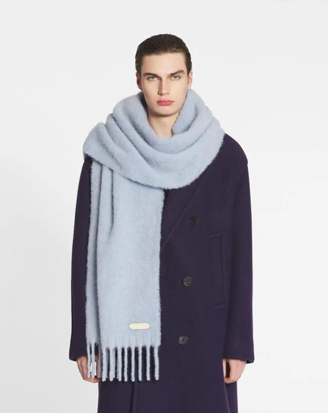 MenWomen Scarves Lanvin Fringed Scarf In Wool Newlanvin Blue MenWomen Scarves Lanvin Fringed Scarf In Wool Newlanvin Blue