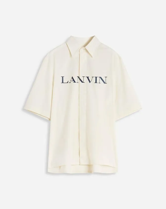 MenWomen Shirts Lanvin Unisex Printed Shirt Ecru