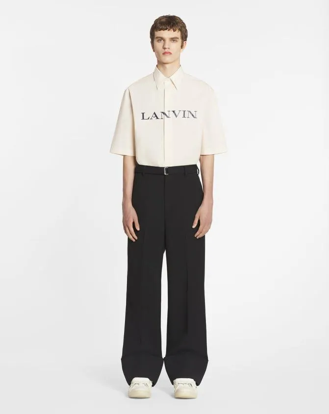 MenWomen Shirts Lanvin Unisex Printed Shirt Ecru MenWomen Shirts Lanvin Unisex Printed Shirt Ecru