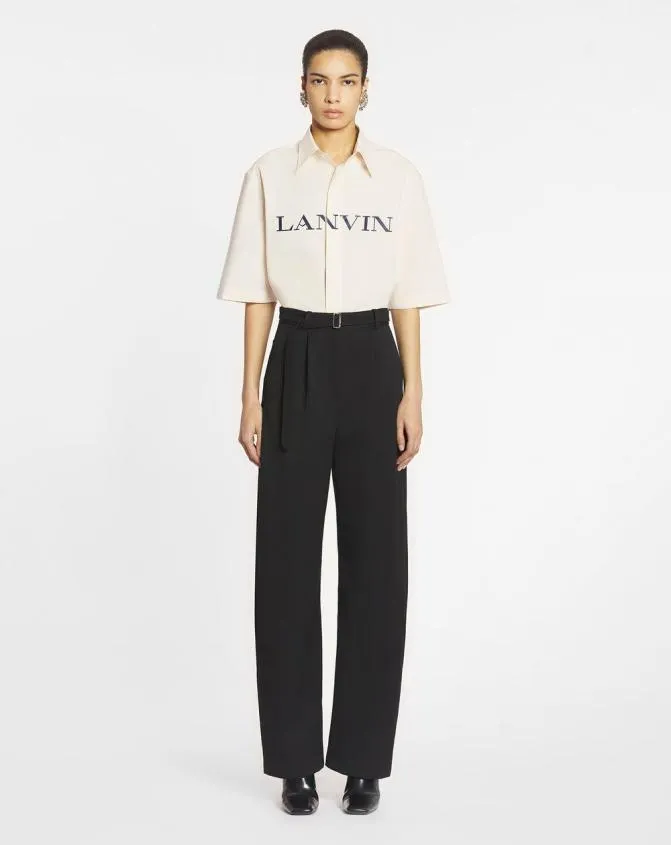 MenWomen Shirts Lanvin Unisex Printed Shirt Ecru MenWomen Shirts Lanvin Unisex Printed Shirt Ecru