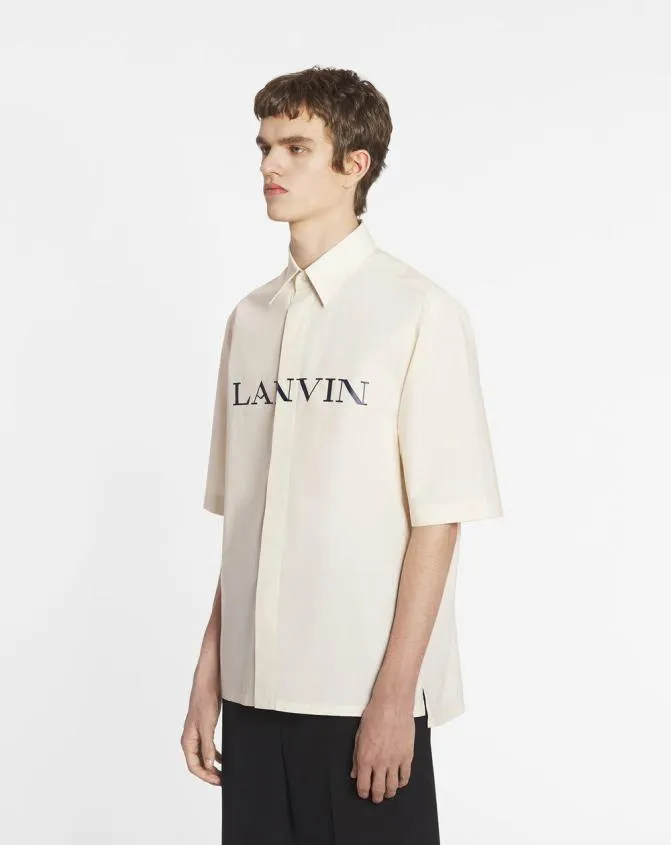 MenWomen Shirts Lanvin Unisex Printed Shirt Ecru MenWomen Shirts Lanvin Unisex Printed Shirt Ecru