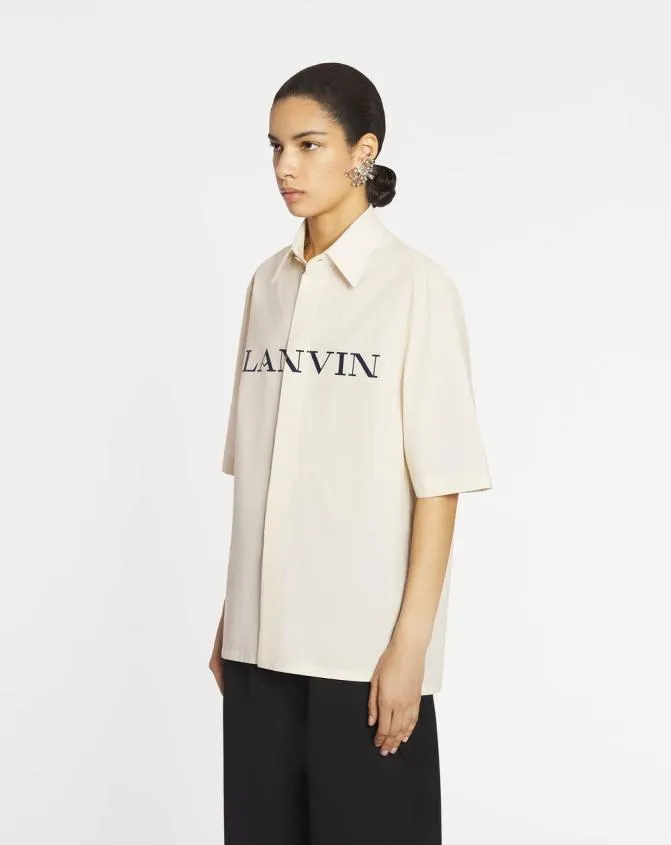 MenWomen Shirts Lanvin Unisex Printed Shirt Ecru MenWomen Shirts Lanvin Unisex Printed Shirt Ecru