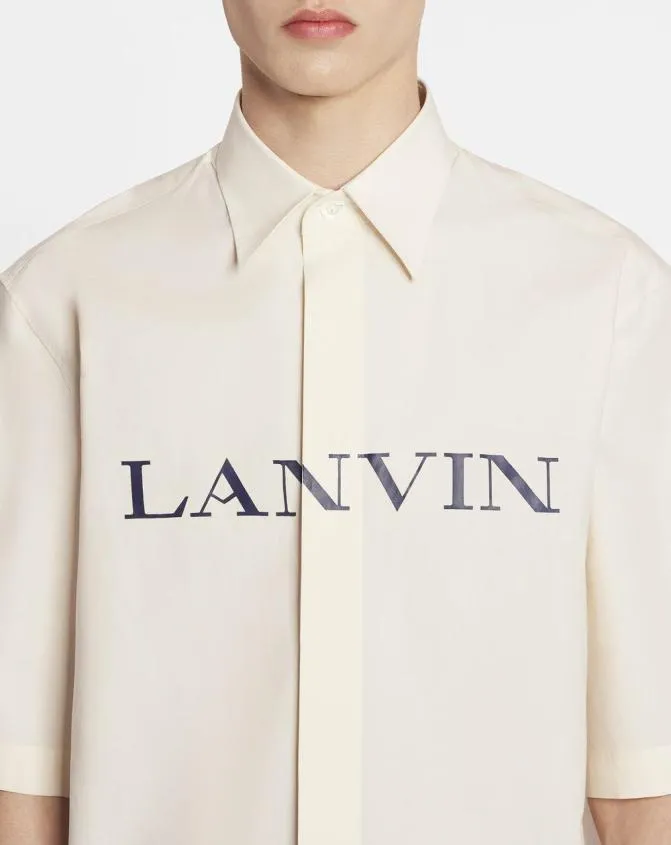 MenWomen Shirts Lanvin Unisex Printed Shirt Ecru MenWomen Shirts Lanvin Unisex Printed Shirt Ecru