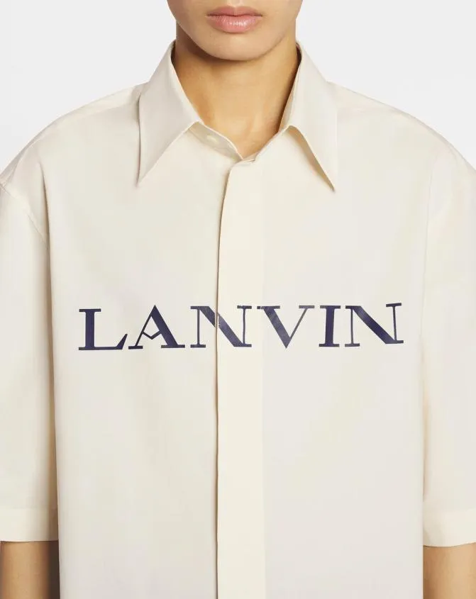 MenWomen Shirts Lanvin Unisex Printed Shirt Ecru MenWomen Shirts Lanvin Unisex Printed Shirt Ecru