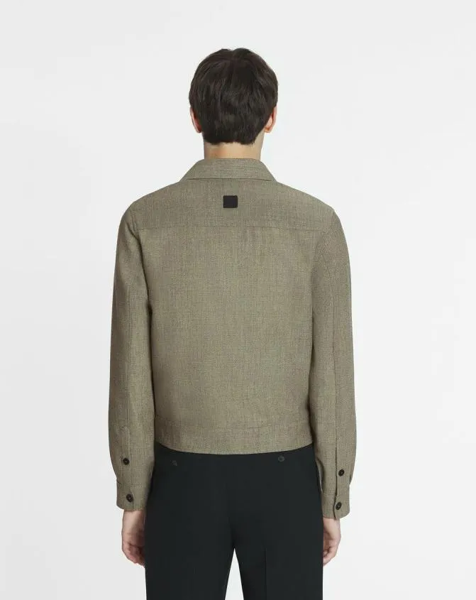 MenWomen Shirts Lanvin Unisex Short Wool Overshirt Lin