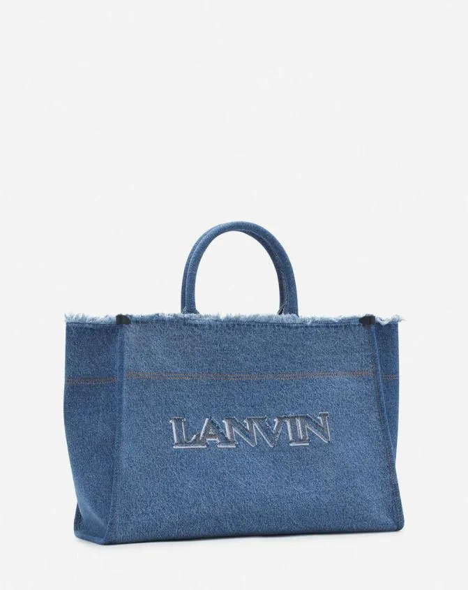 MenWomen Tote Bags Lanvin InU0026Out Mm Tote Bag In Denim Denim Blue MenWomen Tote Bags Lanvin InU0026Out Mm Tote Bag In Denim Denim Blue