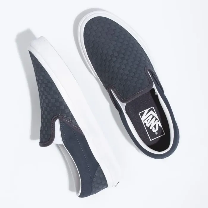 MenWomen Vans Emboss Mini Check Classic SlipOn India InkTrue White Classics Shoes MenWomen Vans Emboss Mini Check Classic SlipOn India InkTrue White Classics Shoes