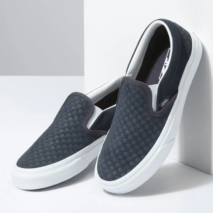 MenWomen Vans Emboss Mini Check Classic SlipOn India InkTrue White Classics Shoes MenWomen Vans Emboss Mini Check Classic SlipOn India InkTrue White Classics Shoes