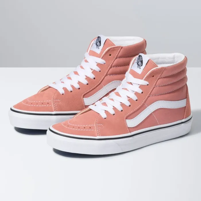 MenWomen Vans Sk8Hi Rose DawnTrue White Classics Shoes
