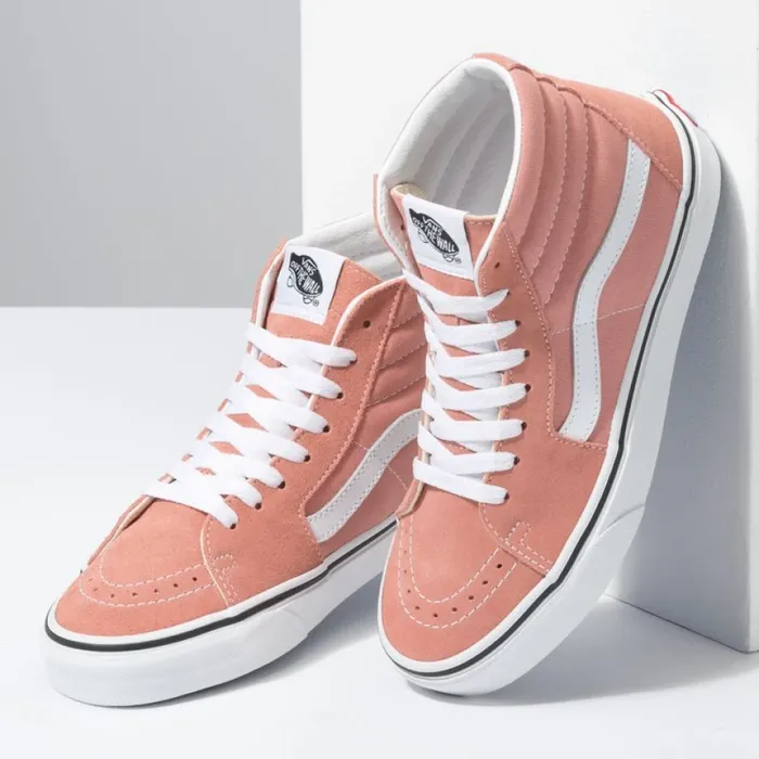 MenWomen Vans Sk8Hi Rose DawnTrue White Classics Shoes MenWomen Vans Sk8Hi Rose DawnTrue White Classics Shoes