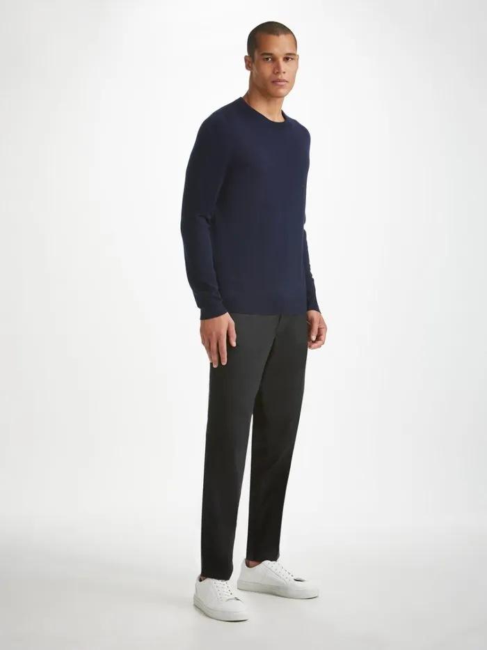 Merino Sweaters and Hoodies Men Derek Rose Sweater Orson Merino Wool Navy