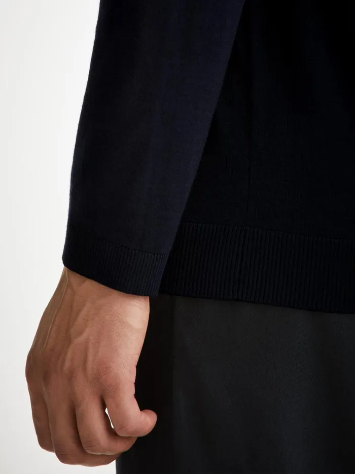 Merino Sweaters and Hoodies Men Derek Rose Sweater Orson Merino Wool Navy