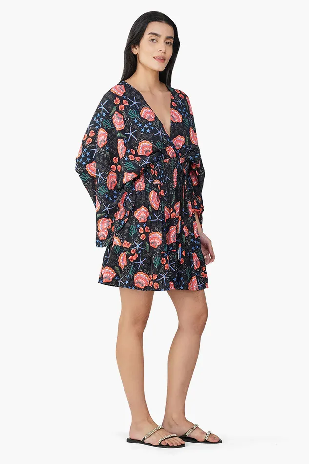 Midnight Shell Printed Short Dress Midnight Shell Printed Short Dress