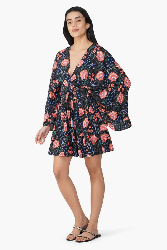 Midnight Shell Printed Short Dress Midnight Shell Printed Short Dress