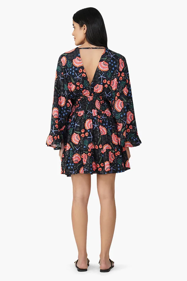 Midnight Shell Printed Short Dress Midnight Shell Printed Short Dress