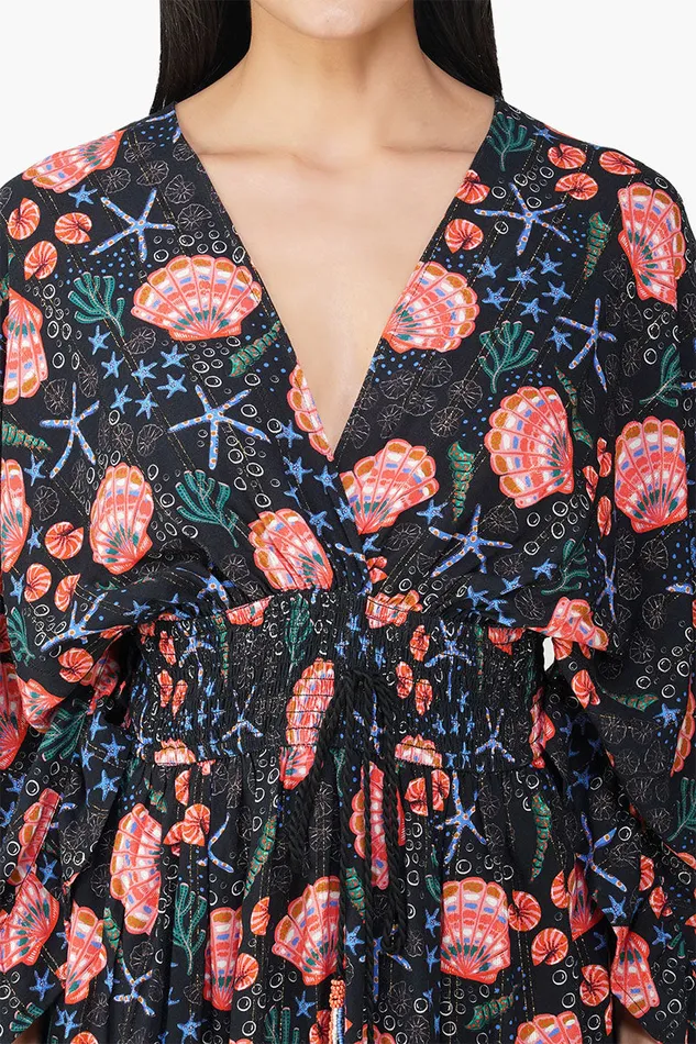 Midnight Shell Printed Short Dress Midnight Shell Printed Short Dress