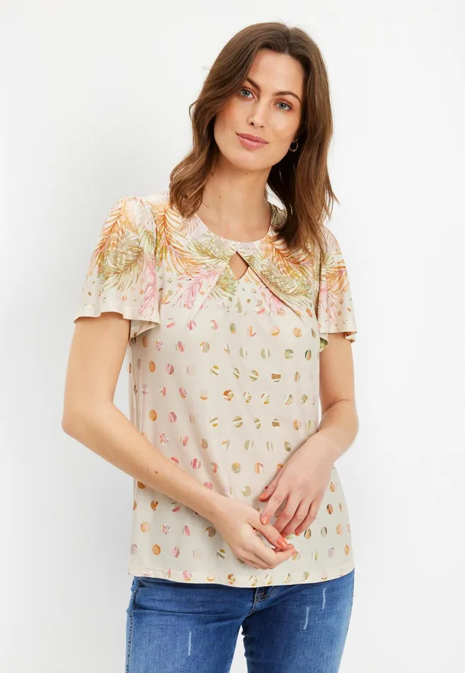 MILA BLOUSE 15761 190 Nature 190 Women IN FRONT TOPS TSHIRTS