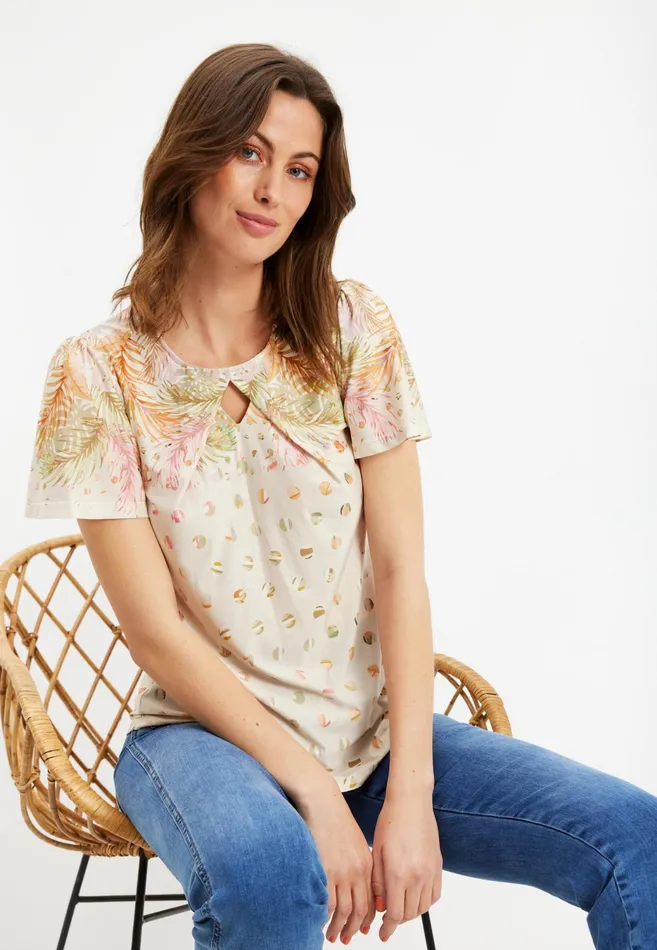 MILA BLOUSE 15761 190 Nature 190 Women IN FRONT TOPS TSHIRTS