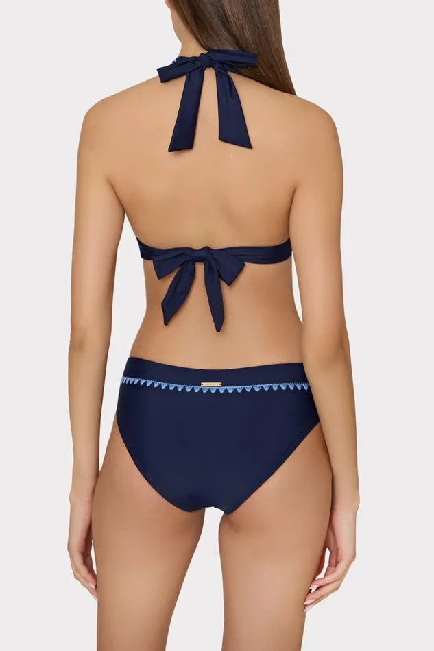 Milly Bikinis Women Crochet Stitch Halter Bikini Top Navyblue Milly Bikinis Women Crochet Stitch Halter Bikini Top Navyblue