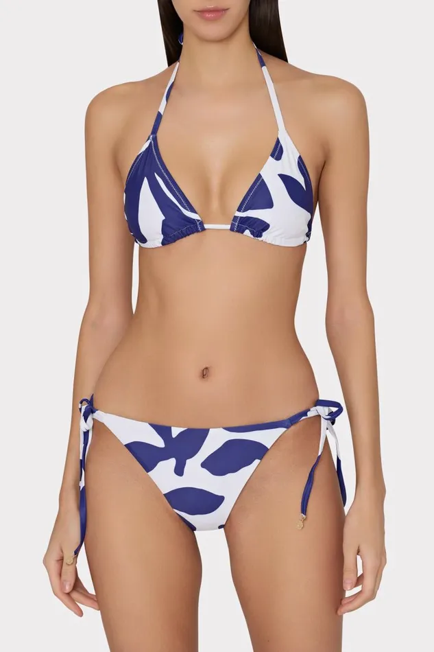 Milly Bikinis Women Grand Foliage Triangle Bikini Top Navywhite Milly Bikinis Women Grand Foliage Triangle Bikini Top Navywhite