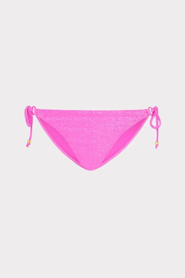 Milly Bikinis Women Metallic Ring Bikini Bottom Fuchsiasilver
