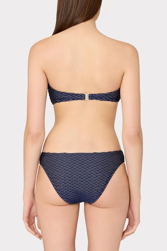 Milly Bikinis Women Verone Texture Waves Bandeau Top Navy Milly Bikinis Women Verone Texture Waves Bandeau Top Navy