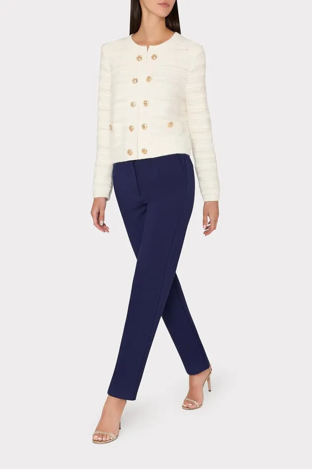 Milly Cardigans Women Textured Knit Cardigan Ecru Milly Cardigans Women Textured Knit Cardigan Ecru