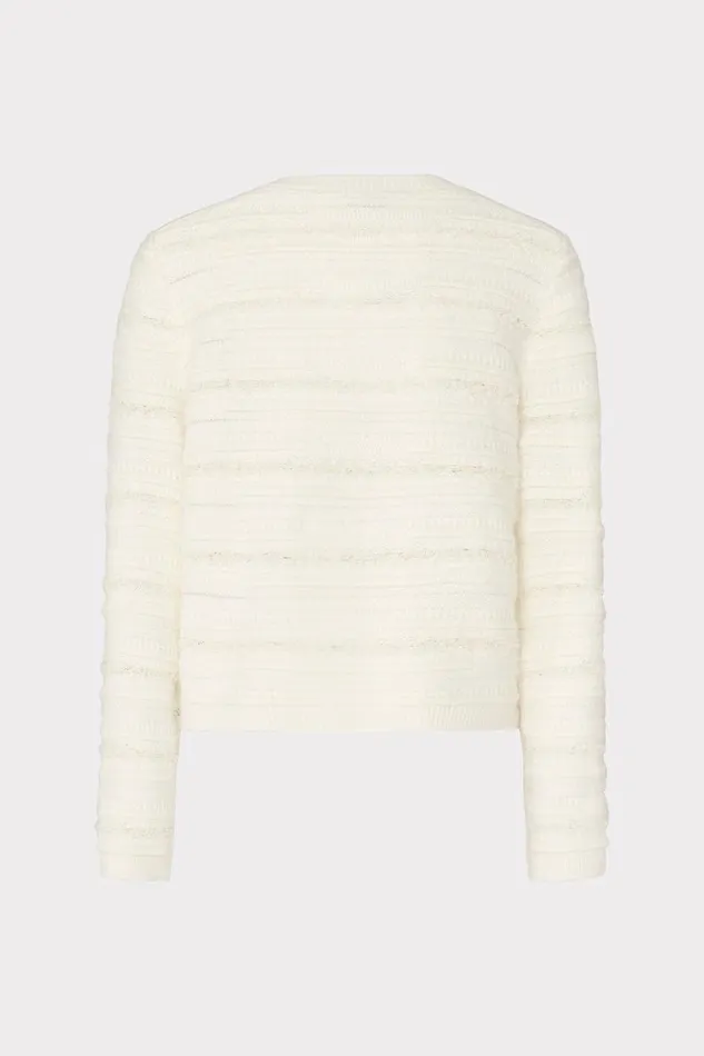 Milly Cardigans Women Textured Knit Cardigan Ecru Milly Cardigans Women Textured Knit Cardigan Ecru