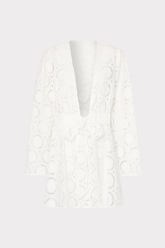 Milly CoverUps Women Jessie Geo Eyelet CoverUp White